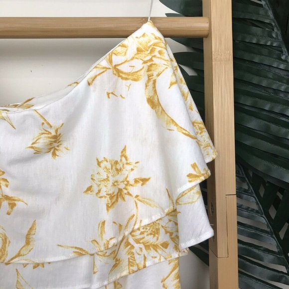 SOLD Witchery Yellow Floral Print Top XL - Picture 7 of 12